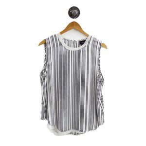 Whowhatwear Striped Sleeveless Blouse #194-123